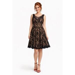 Juno Dress Collection Black Lace Cocktail Dress - Size S